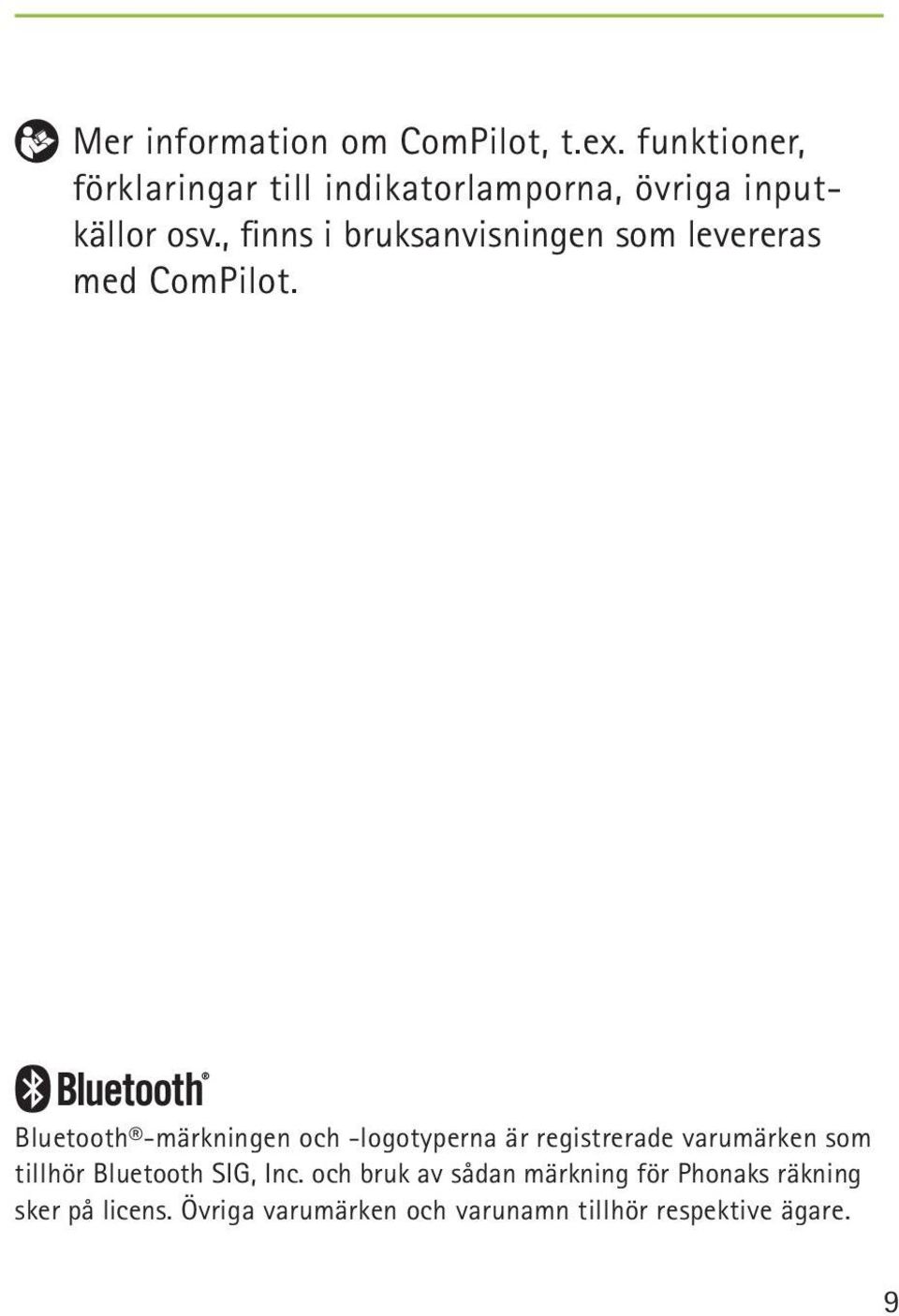 , finns i bruksanvisningen som levereras med ComPilot.