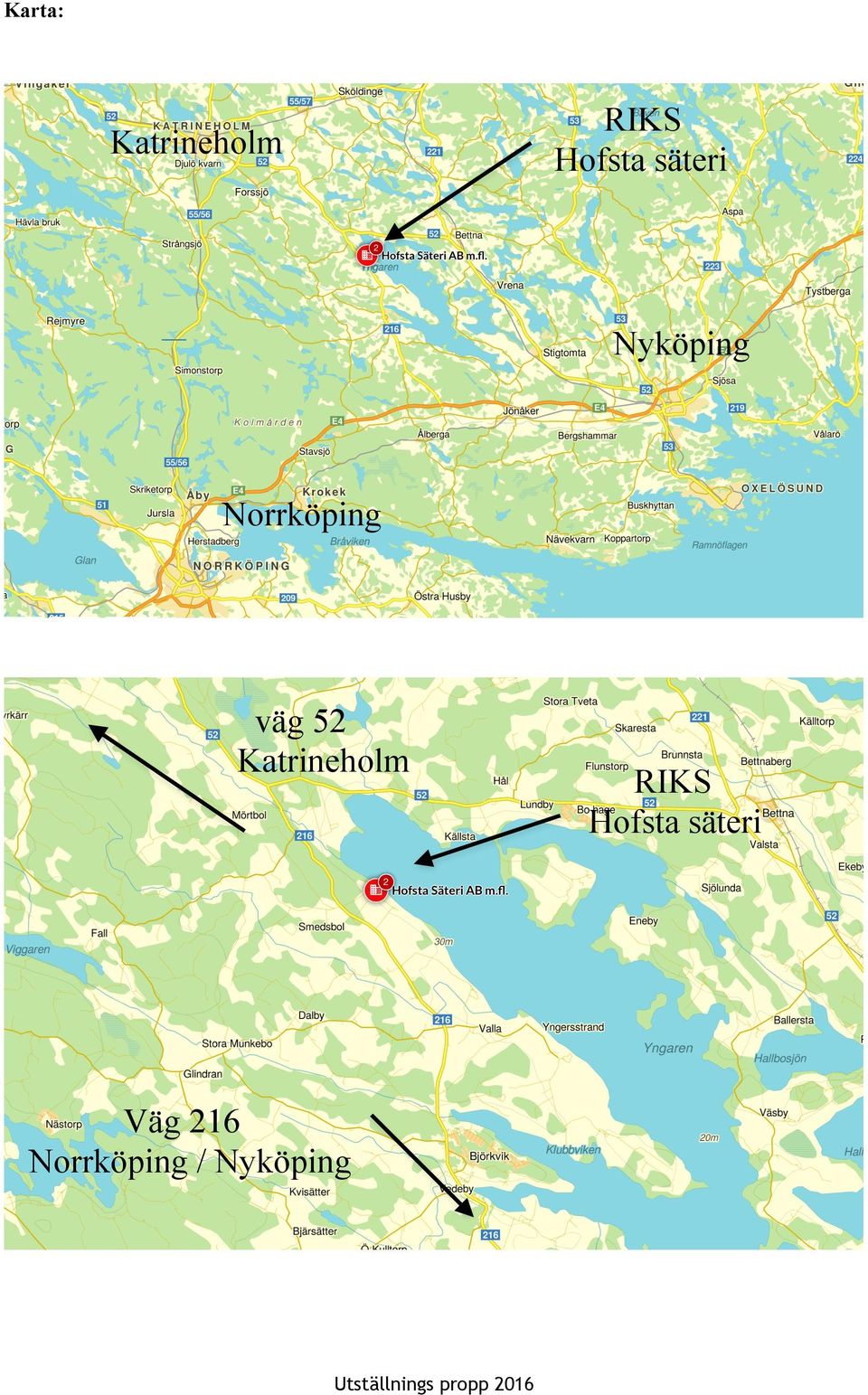 väg 52 Katrineholm Väg 216