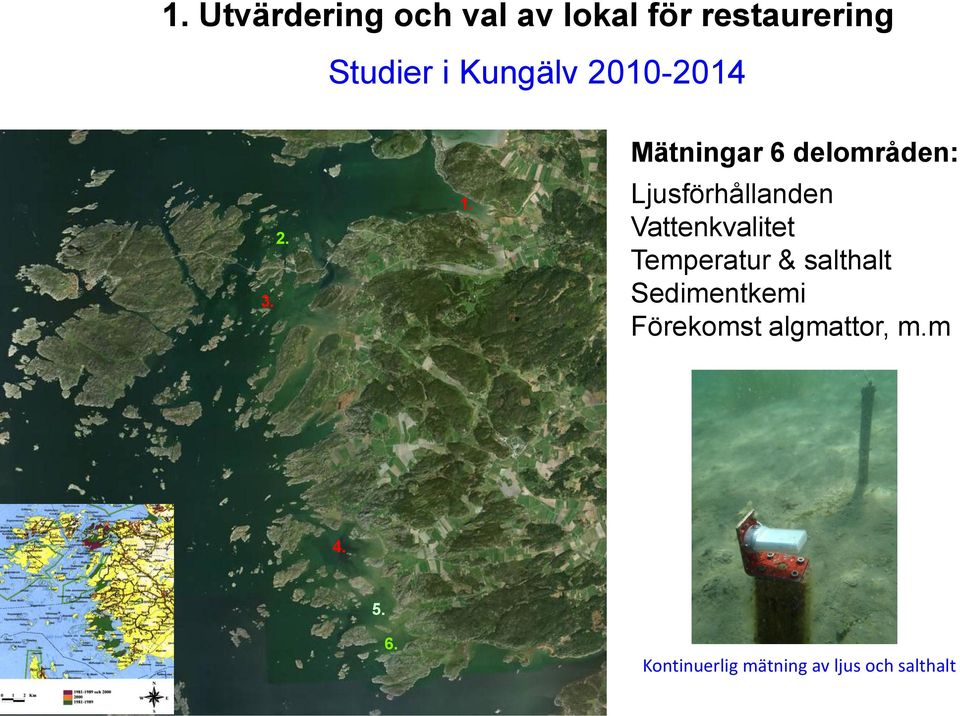 Mätningar 6 delområden: Ljusförhållanden Vattenkvalitet