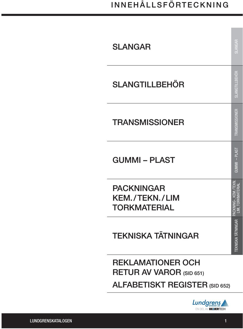 / LIM TORKMATERIAL TEKNISKA TÄTNINGAR PACKNING-, KEM./TEKN.