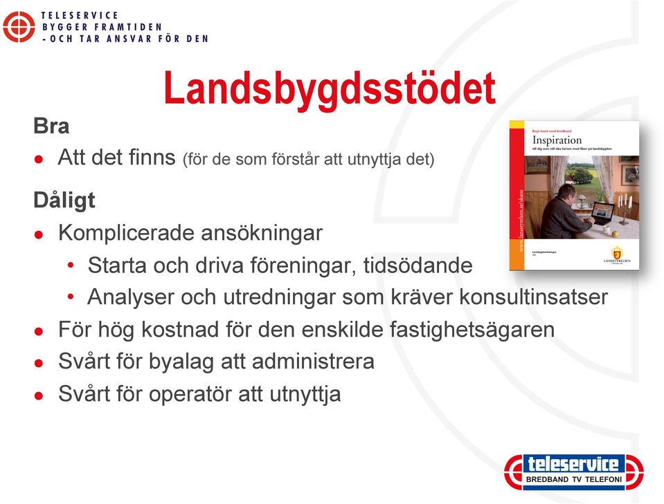 Analyser och utredningar som kräver konsultinsatser För hög kostnad för den
