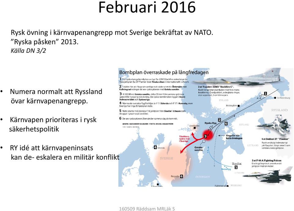 Källa DN 3/2 Numera normalt att Ryssland övar kärnvapenangrepp.