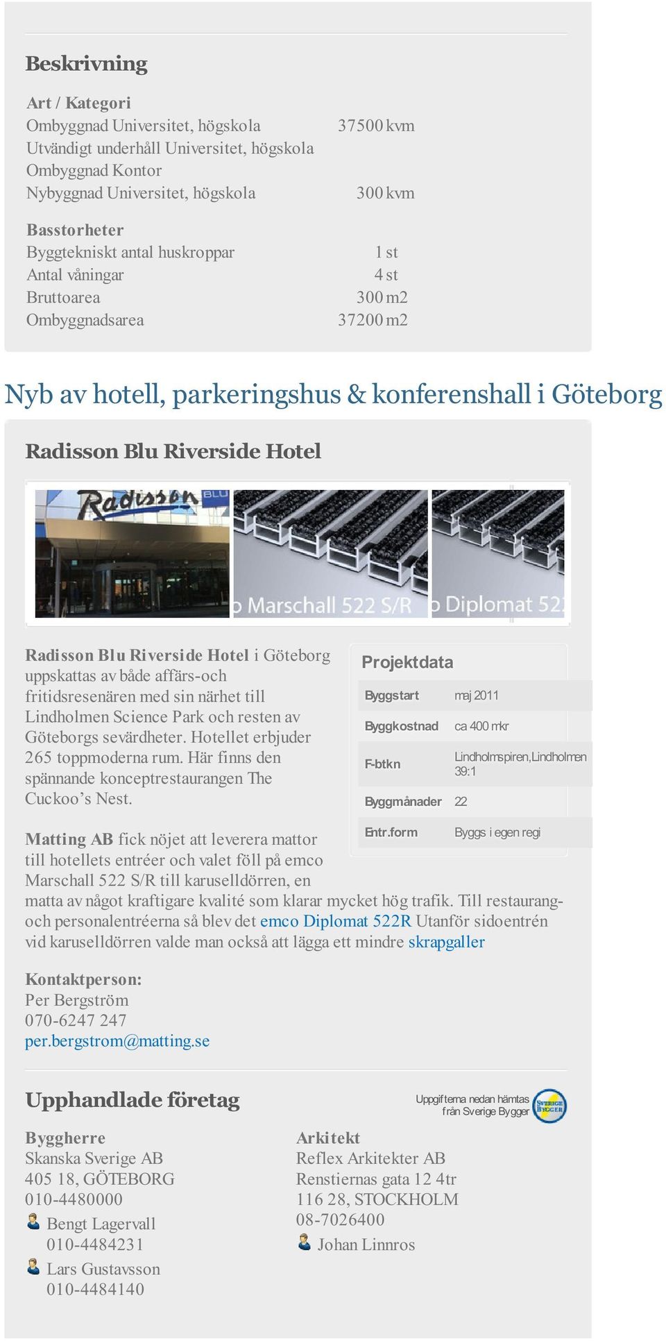 Göteborg uppskattas av både affärs-och fritidsresenären med sin närhet till Lindholmen Science Park och resten av Göteborgs sevärdheter. Hotellet erbjuder 265 toppmoderna rum.