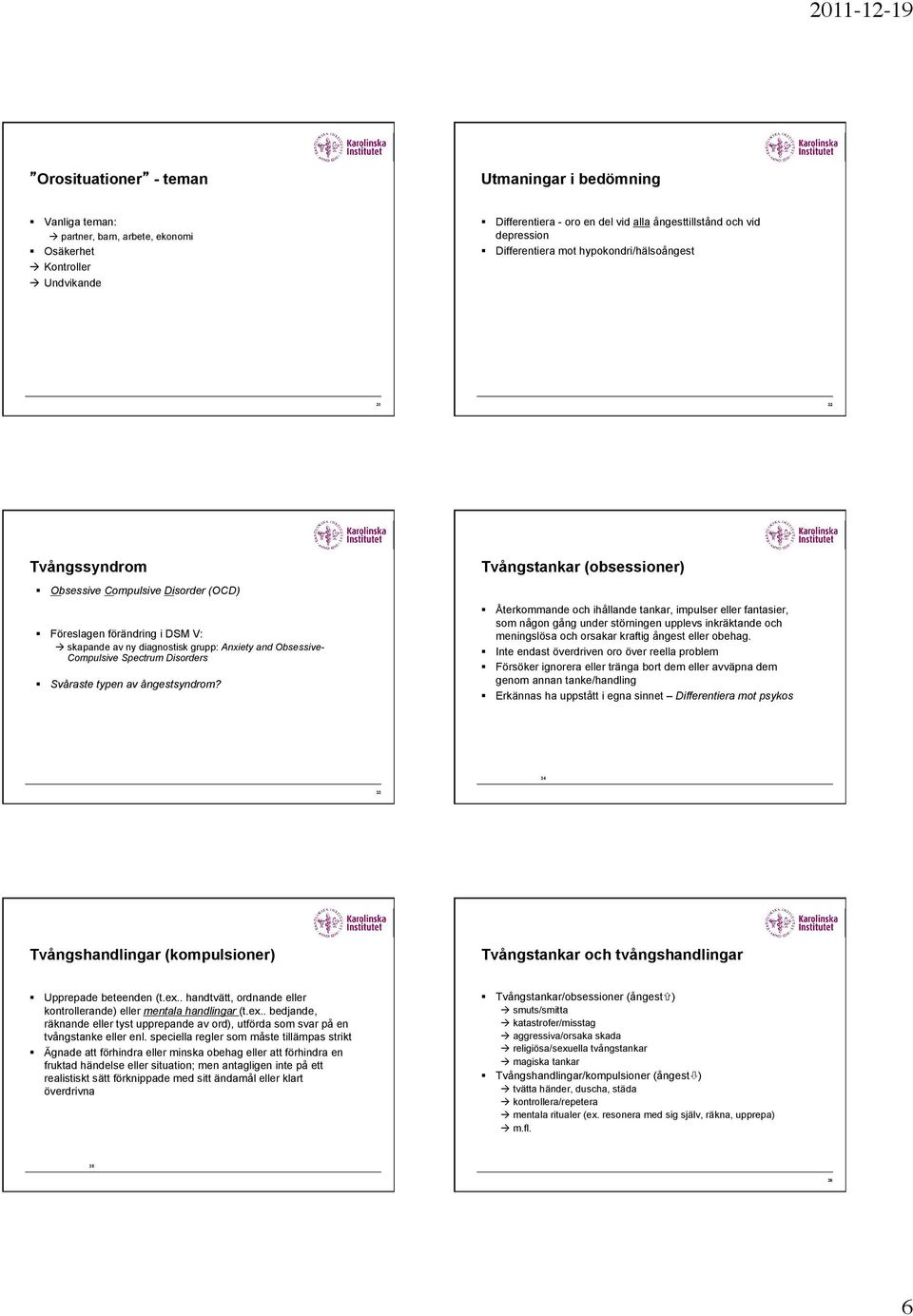 Compulsive Spectrum Disorders Svåraste typen av ångestsyndrom?