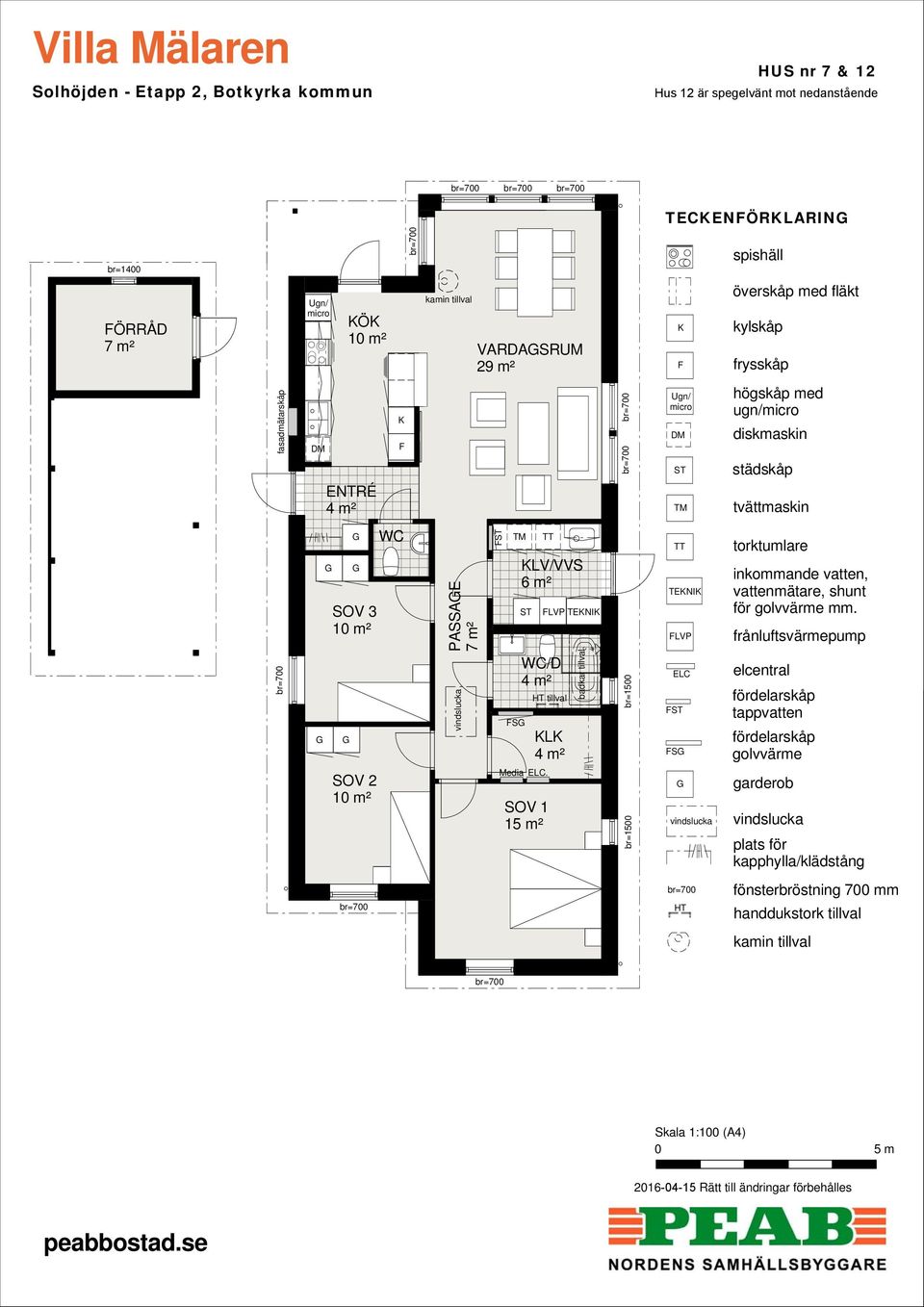 PASSAE 7 m² ST LV/VVS 6 m² LVP TENI TENI LVP S tillval L badkar tillval br=15 S SOV 2 1 m²