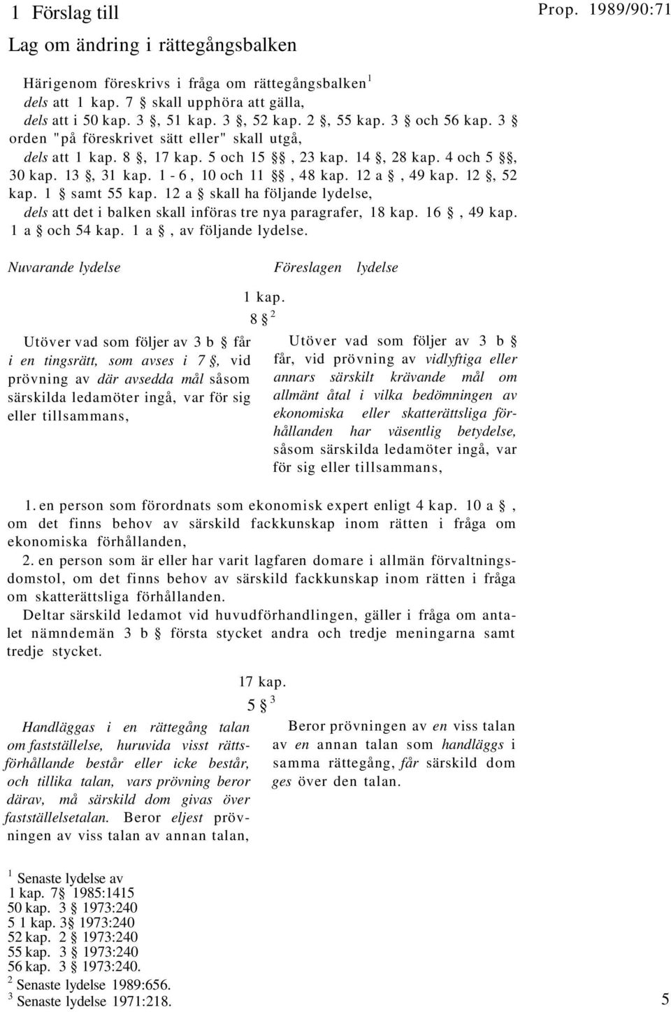 1 samt 55 kap. 12 a skall ha följande lydelse, dels att det i balken skall införas tre nya paragrafer, 18 kap. 16, 49 kap. 1 a och 54 kap. 1 a, av följande lydelse.