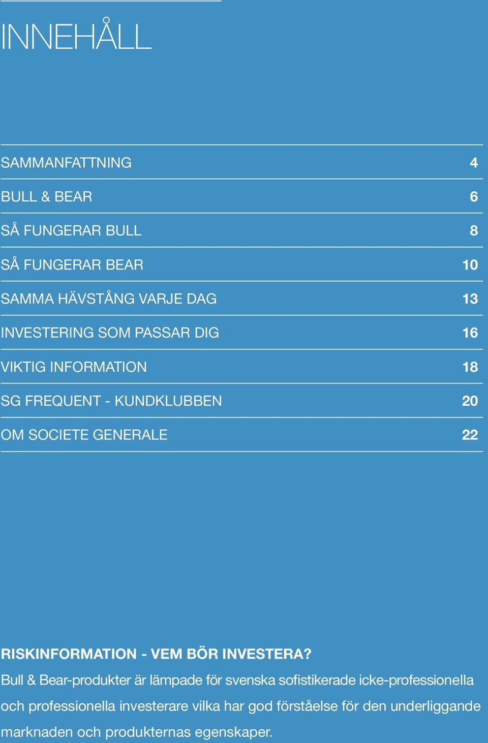 RISKINFORMATION - VEM BÖR INVESTERA?