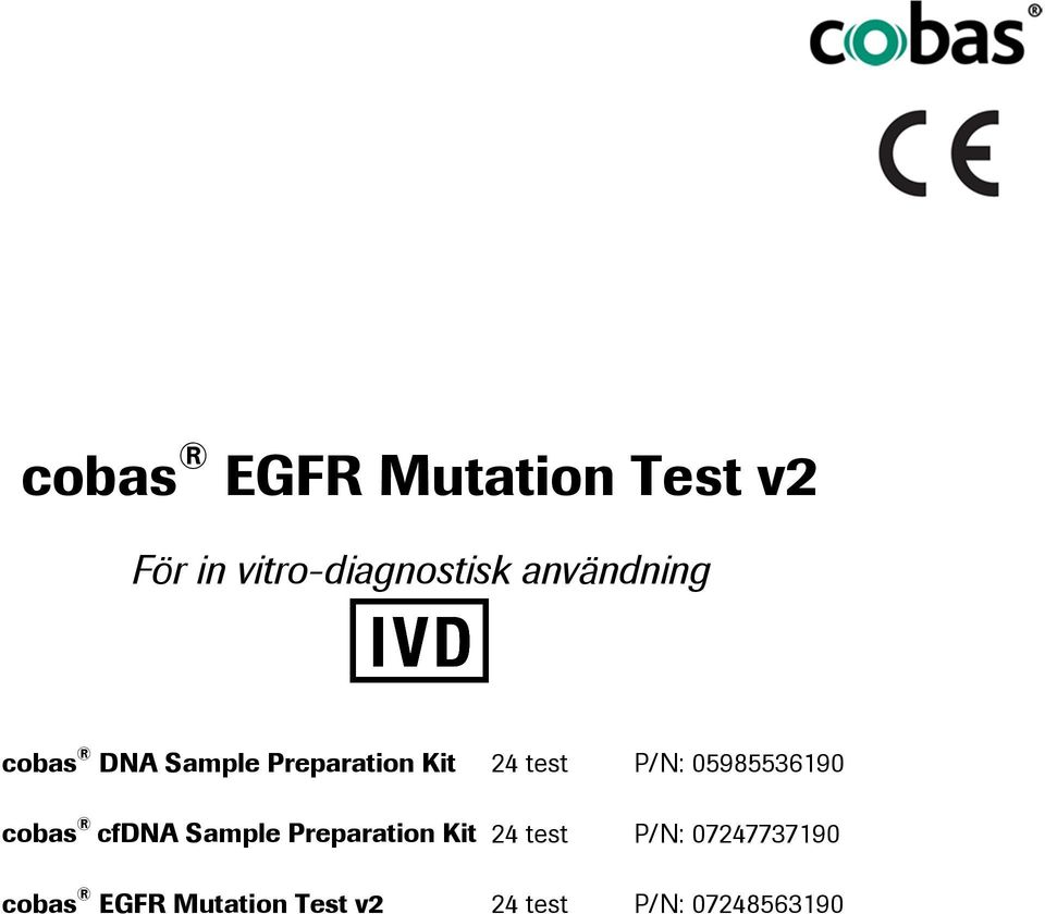 05985536190 cobas cfdna Sample Preparation Kit 24 test