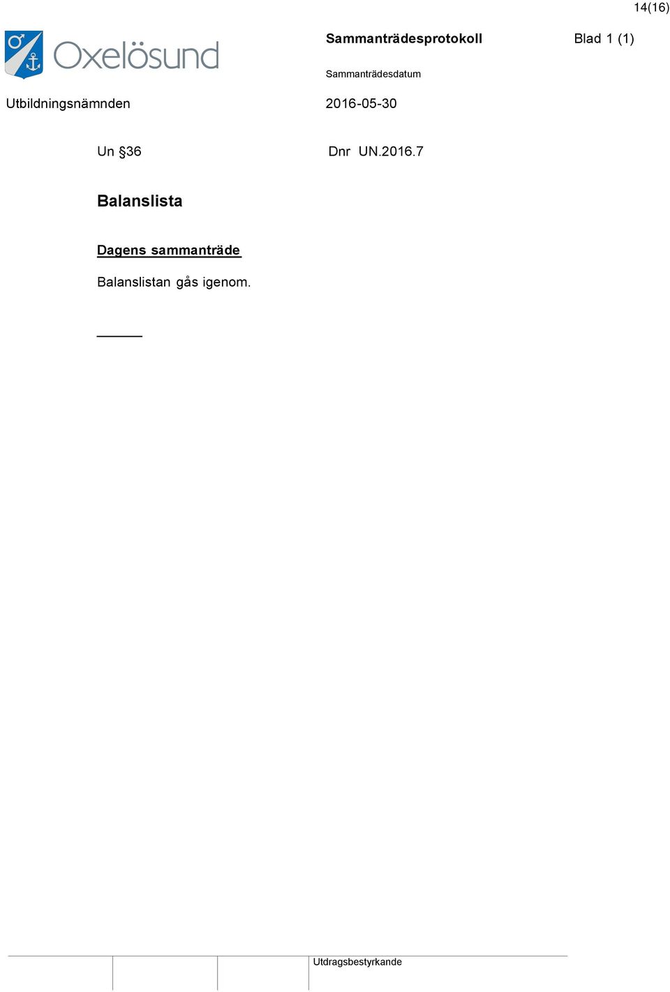 7 Balanslista Dagens