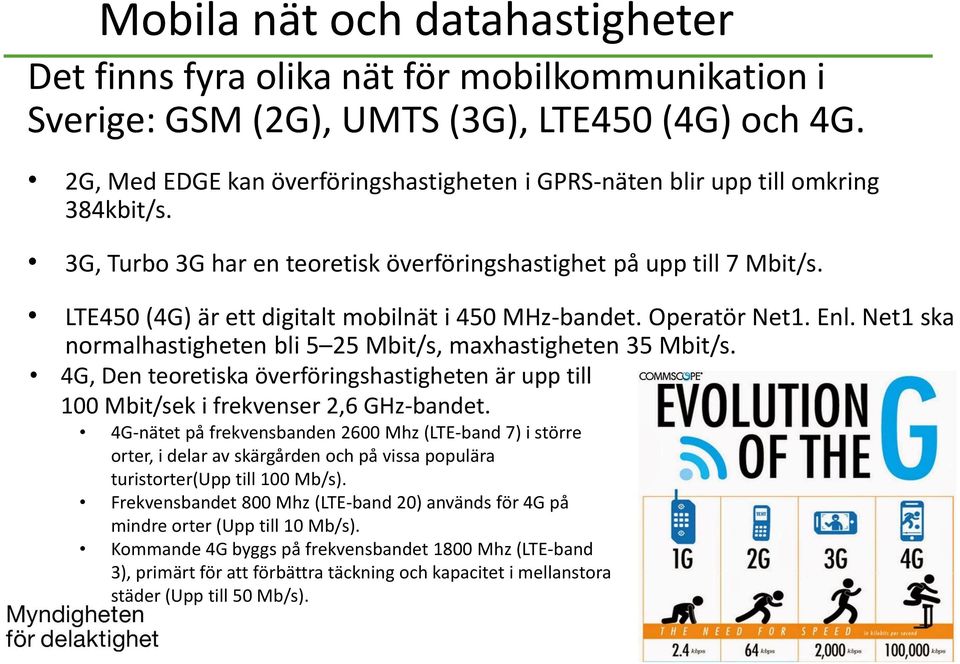 LTE450 (4G) är ett digitalt mobilnät i 450 MHz-bandet. Operatör Net1. Enl. Net1 ska normalhastigheten bli 5 25 Mbit/s, maxhastigheten 35 Mbit/s.