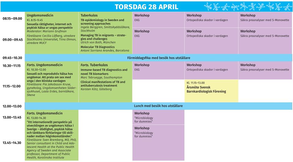 TB-epidemiology in Sweden and screening approaches Ingela Berggren, Smittskyddsläkare, Stockholm Managing TB in migrants strategies and challenges Ulrich von Both, München Molecular TB Diagnostics
