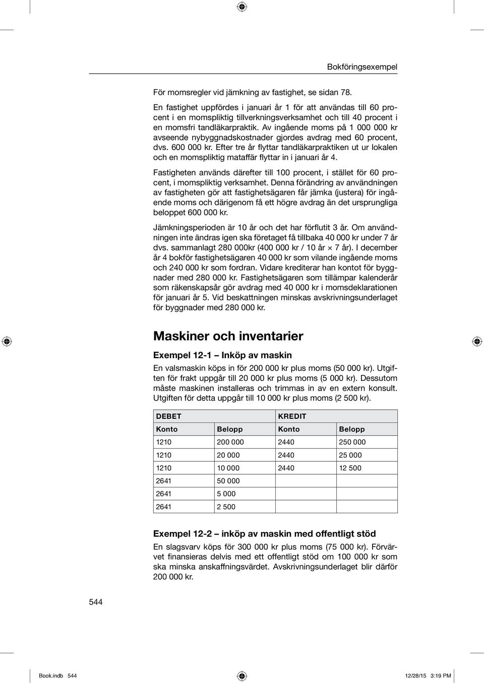 Av ingående moms på 1 000 000 kr avseende nybyggnadskostnader gjordes avdrag med 60 procent, dvs. 600 000 kr.
