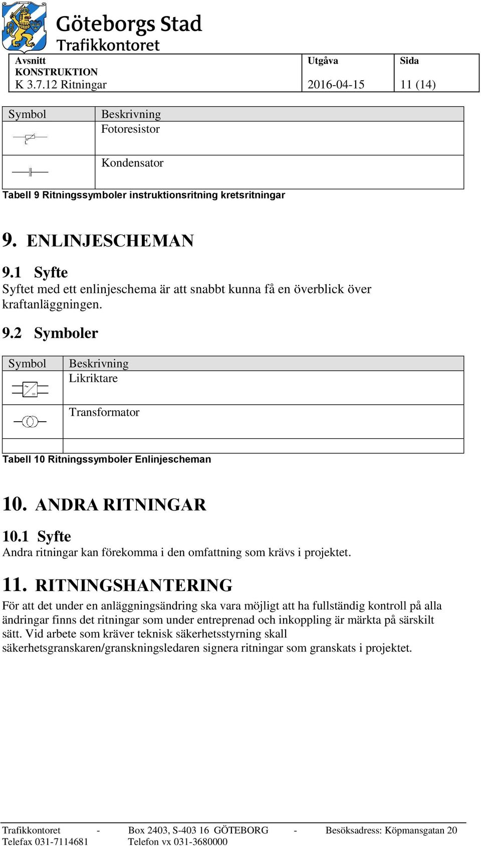 ANDRA RITNINGAR 10.1 Syfte Andra ritningar kan förekomma i den omfattning som krävs i projektet. 11.