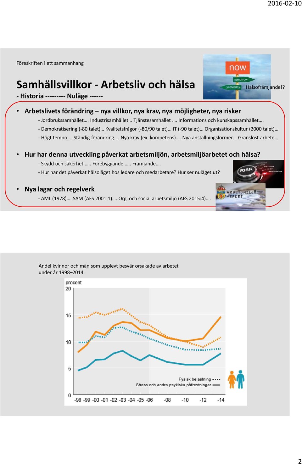 - Demokratisering (-80 talet) Kvalitetsfrågor (-80/90 talet) IT (-90 talet) Organisationskultur (2000 talet) - Högt tempo. Ständig förändring. Nya krav (ex. kompetens).