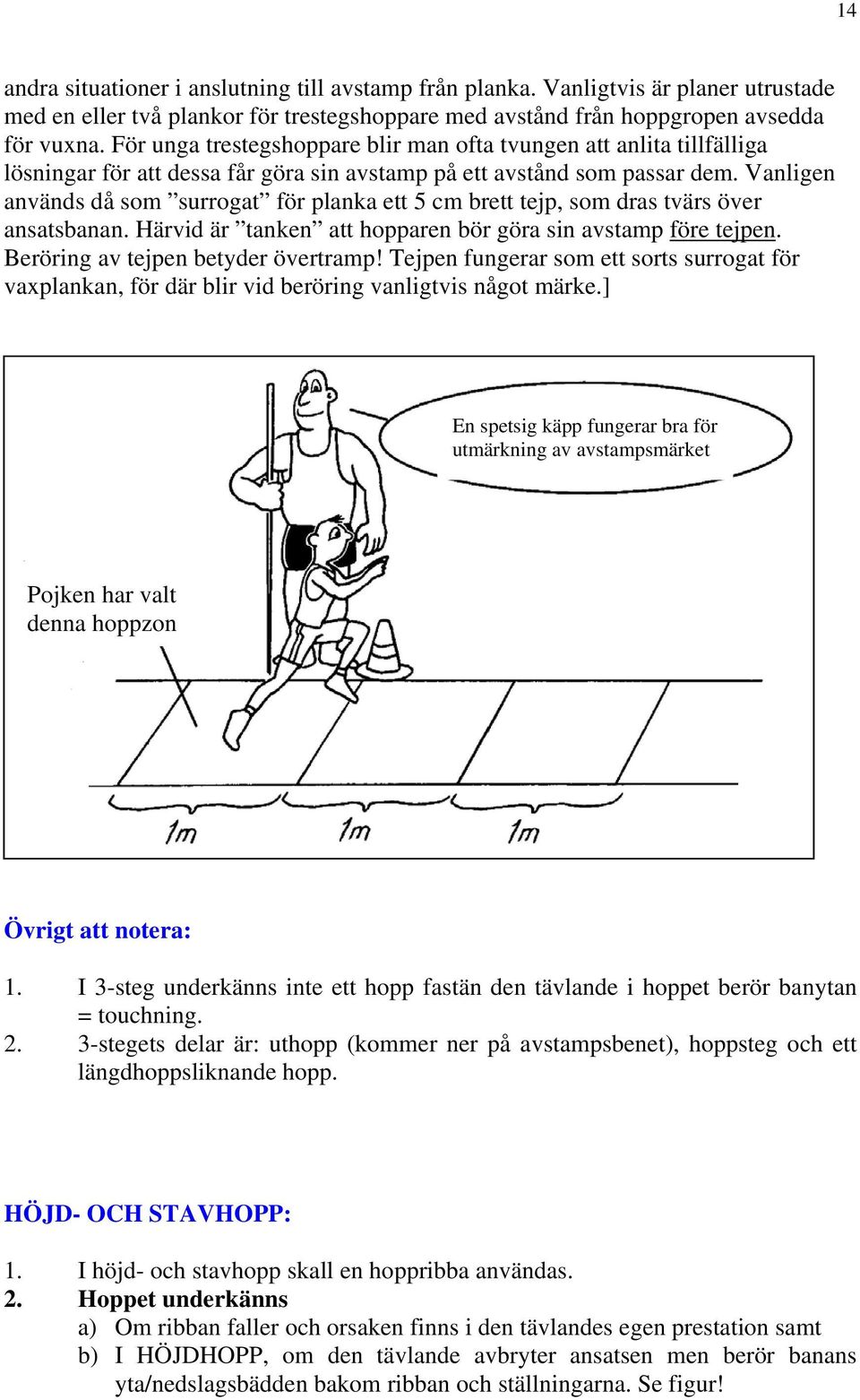 Vanligen används då som surrogat för planka ett 5 cm brett tejp, som dras tvärs över ansatsbanan. Härvid är tanken att hopparen bör göra sin avstamp före tejpen. Beröring av tejpen betyder övertramp!