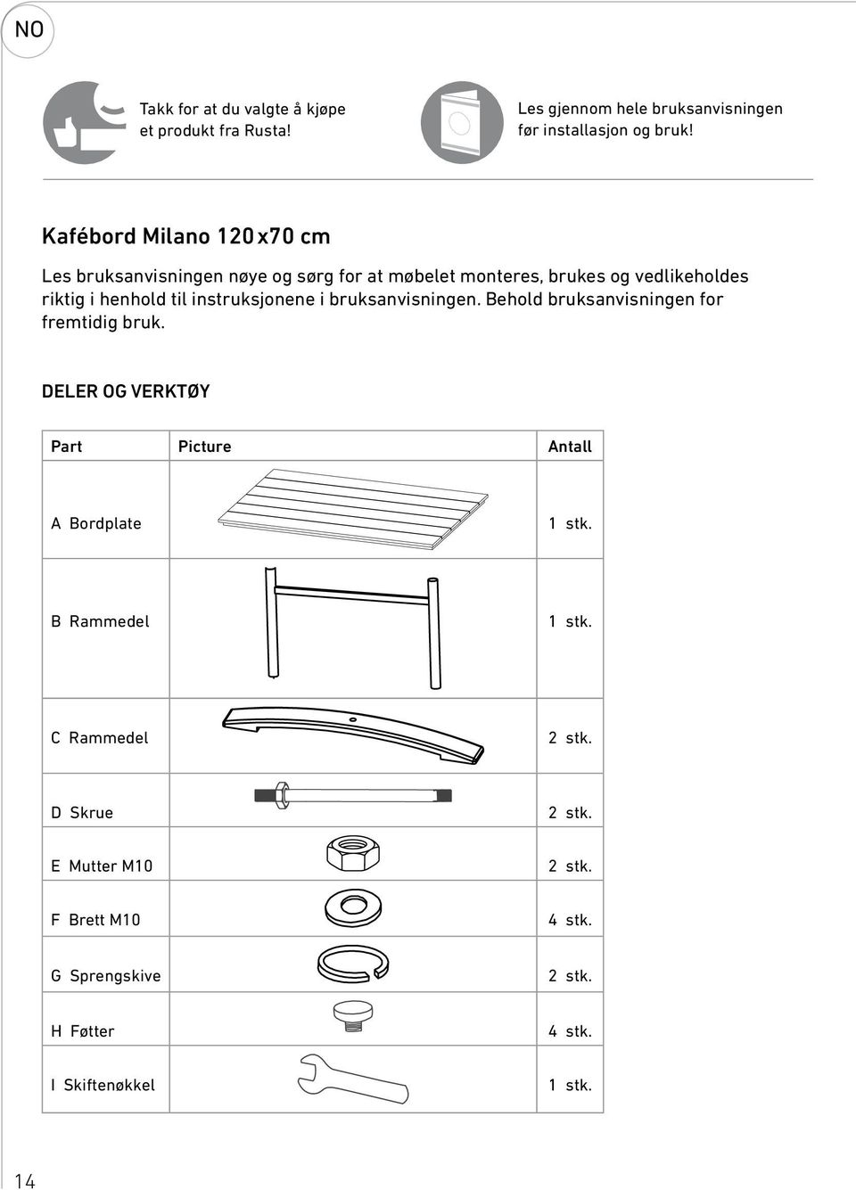 instruksjonene i bruksanvisningen. Behold bruksanvisningen for fremtidig bruk.