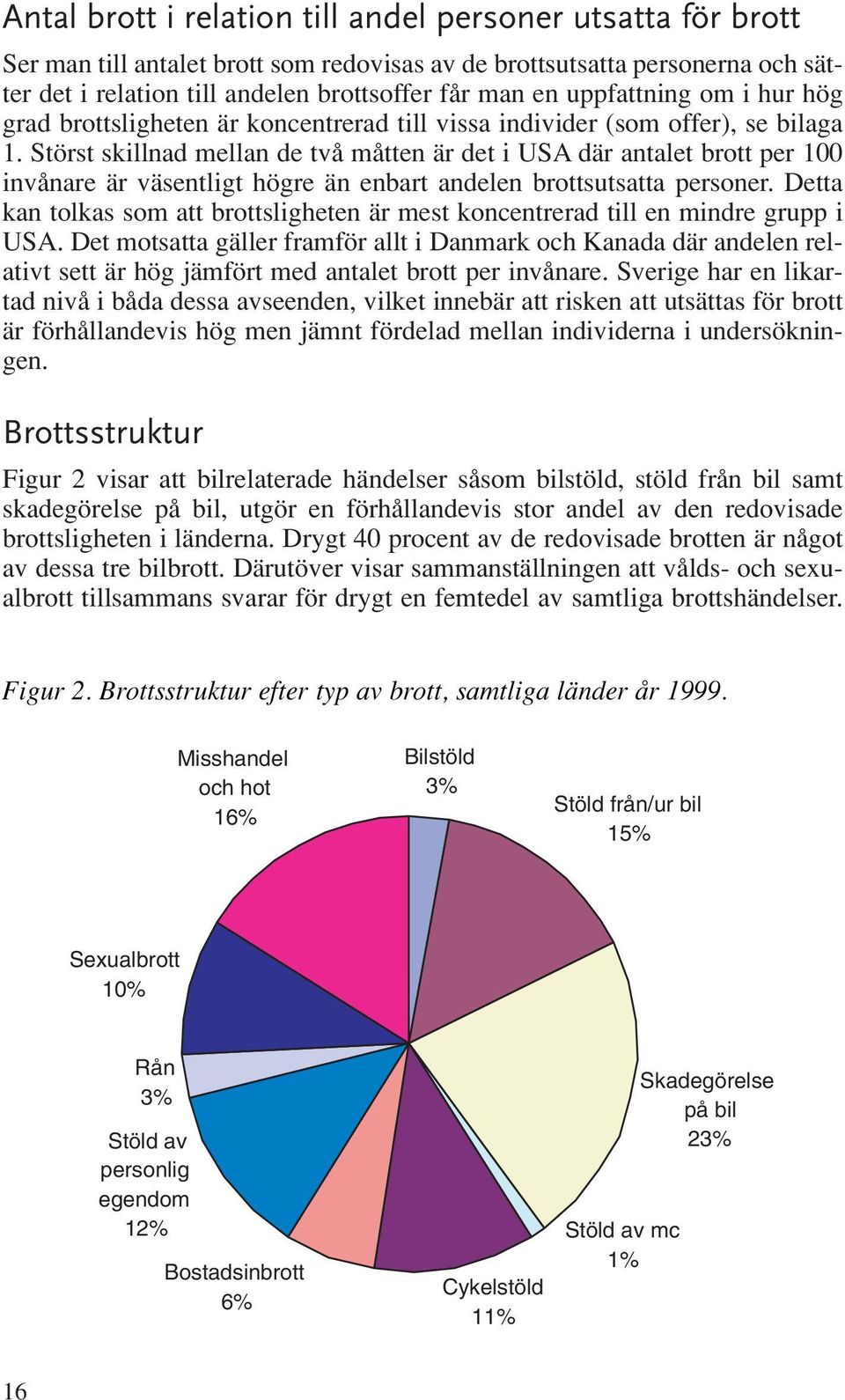 Störst skillnad mellan de två måtten är det i USA där antalet brott per 100 invånare är väsentligt högre än enbart andelen brottsutsatta personer.