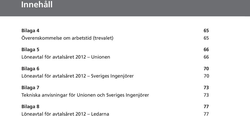 avtalsåret 2012 Sveriges Ingenjörer 70 Bilaga 7 73 Tekniska anvisningar för