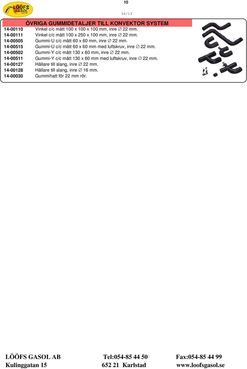 14-00515 Gummi-U c/c mått 60 x 60 mm med luftskruv, inre 22 mm. 14-00502 Gummi-Y c/c mått 130 x 60 mm, inre 22 mm.