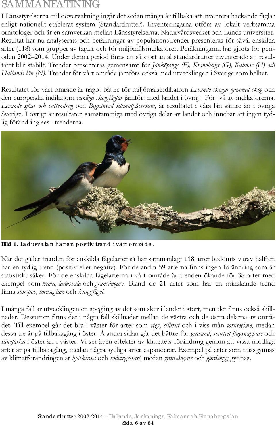 Resultat har nu analyserats och beräkningar av populationstrender presenteras för såväl enskilda arter (118) som grupper av fåglar och för miljömålsindikatorer.
