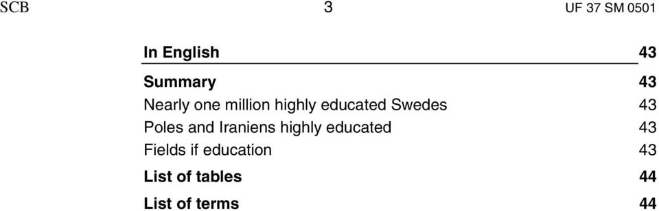 Poles and Iraniens highly educated 43 Fields