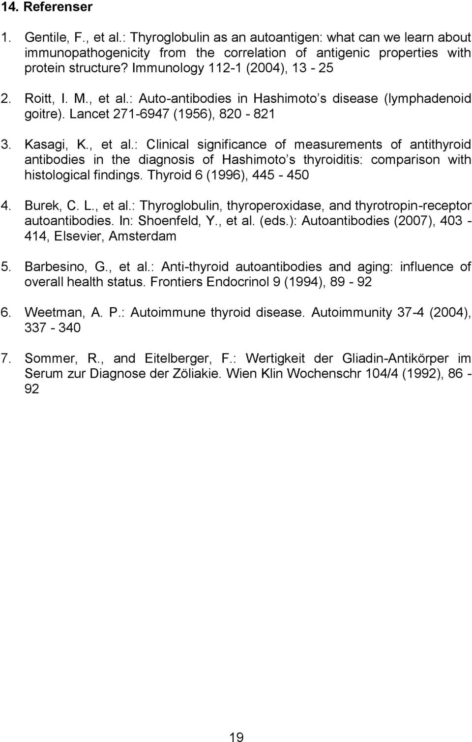 : Auto-antibodies in Hashimoto s disease (lymphadenoid goitre). Lancet 271-6947 (1956), 820-821 3. Kasagi, K., et al.