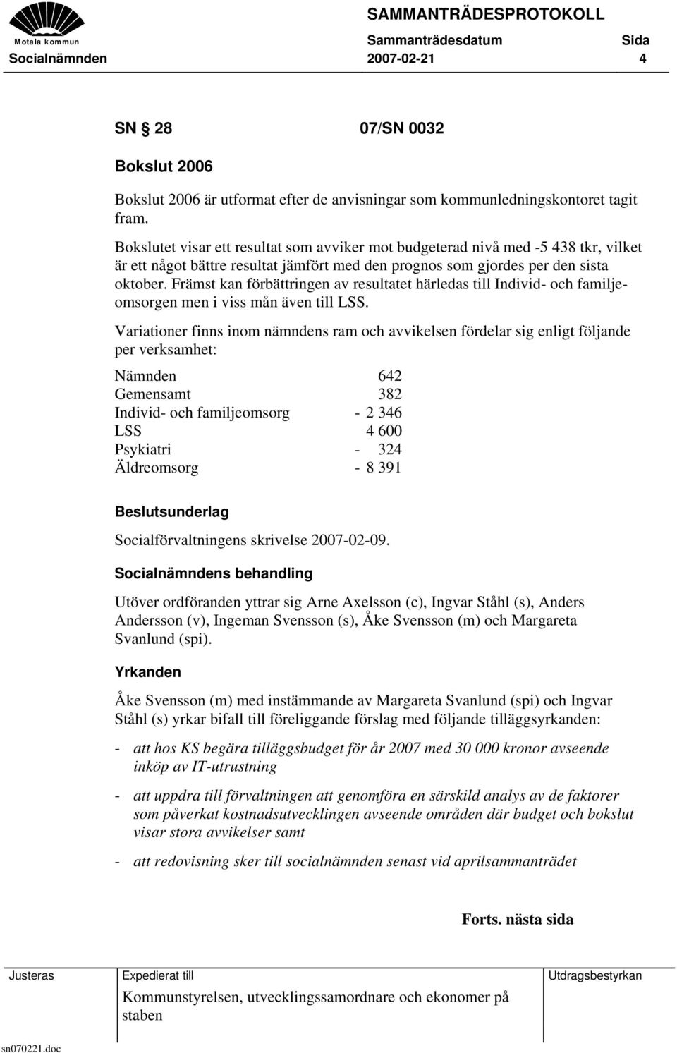 Främst kan förbättringen av resultatet härledas till Individ- och familjeomsorgen men i viss mån även till LSS.