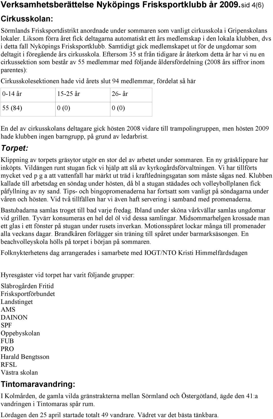 Samtidigt gick medlemskapet ut för de ungdomar som deltagit i föregående års cirkusskola.