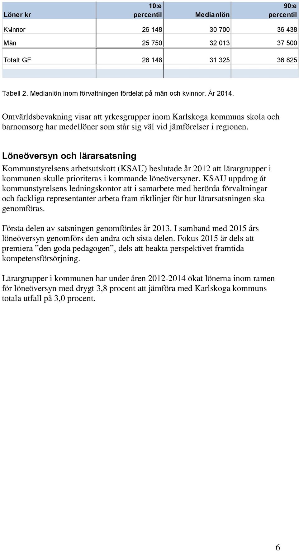 Omvärldsbevakning visar att yrkesgrupper inom Karlskoga kommuns skola och barnomsorg har medellöner som står sig väl vid jämförelser i regionen.