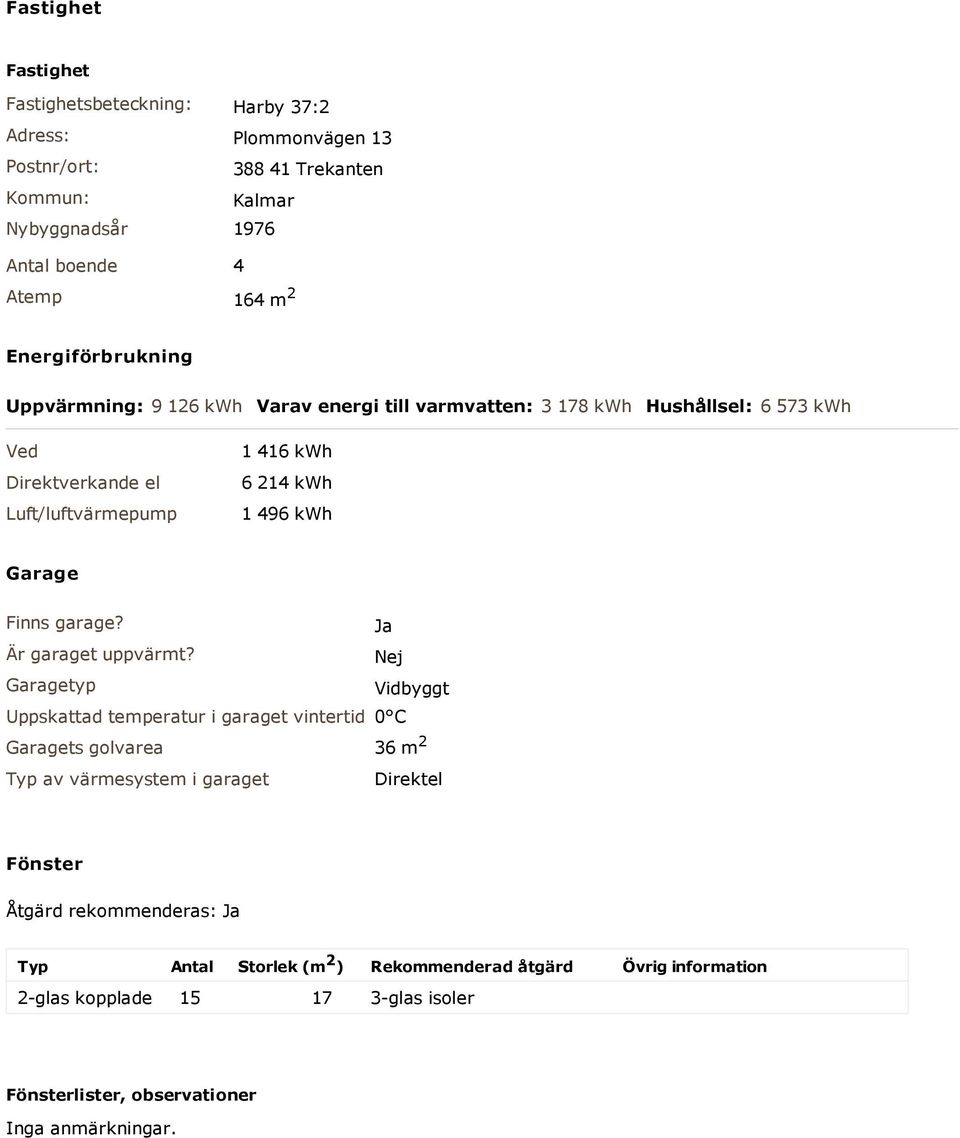 Garage Finns garage? Ja Är garaget uppvärmt?