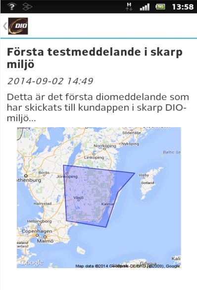 Går man vidare kommer man till sidan för inställningar där val skall göras, operatör samt postnummer. Det är möjligt att välja 5 av varje.