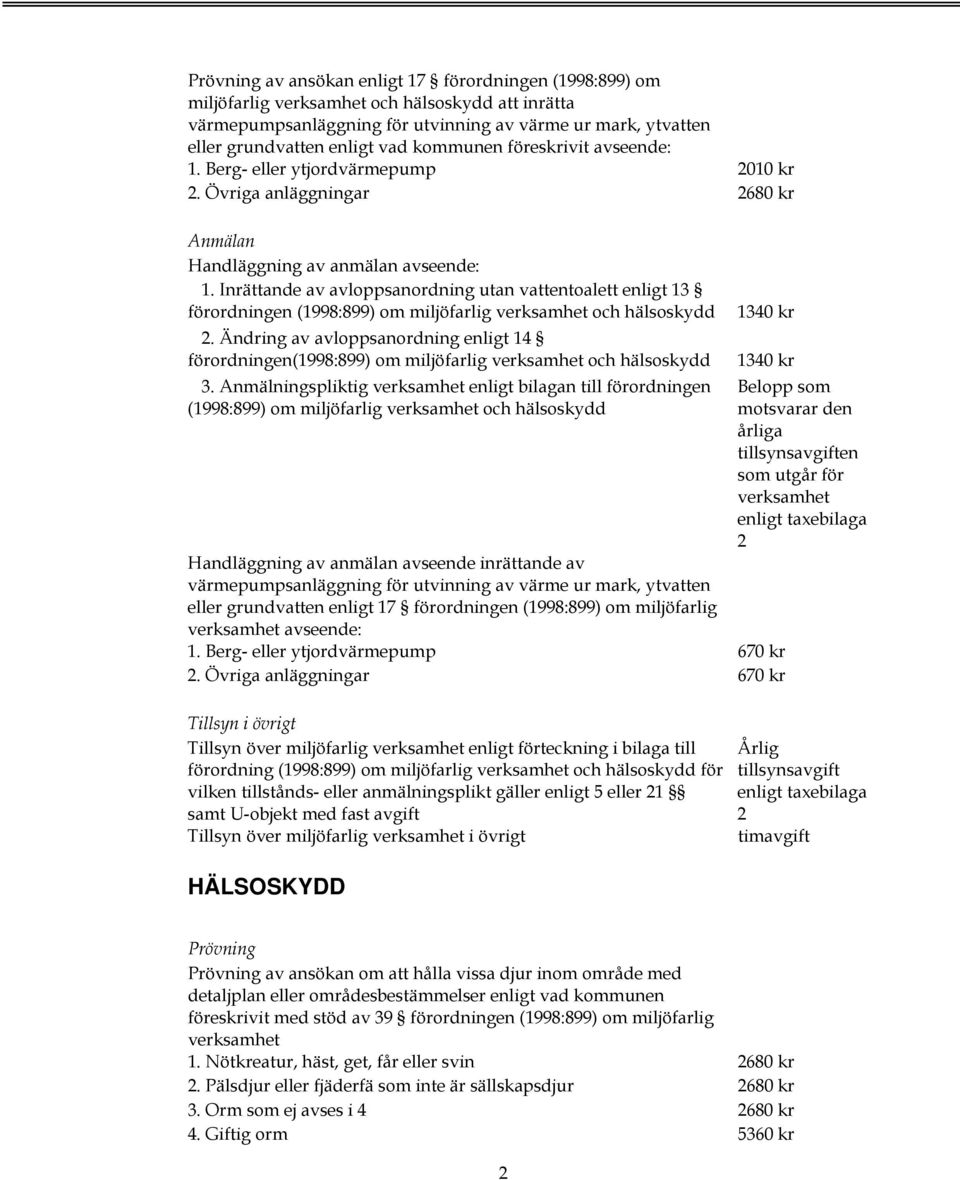 Inrättande av avloppsanordning utan vattentoalett enligt 13 förordningen (1998:899) om miljöfarlig verksamhet och hälsoskydd 2.