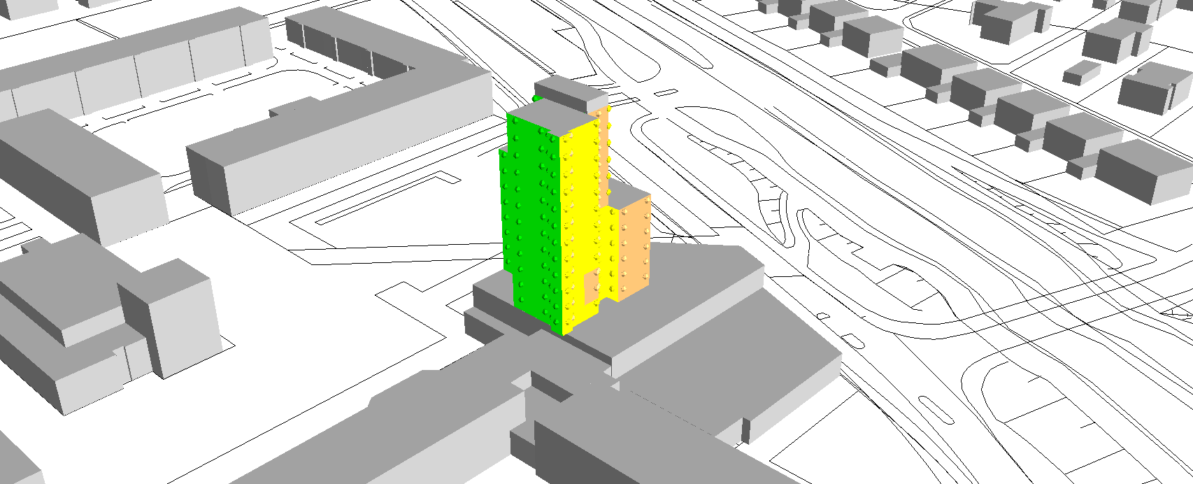 Elevation in m 2 < <= 2 Elevation in m 2 < Elevation in m 2 < <= 2 <= 2 VARBERGA TORG, ÖREBRO Trafikbullerutredning Situation framtidsprognos Maximala ljudnivåer vid fasader ÖVRIGT Kartan visar