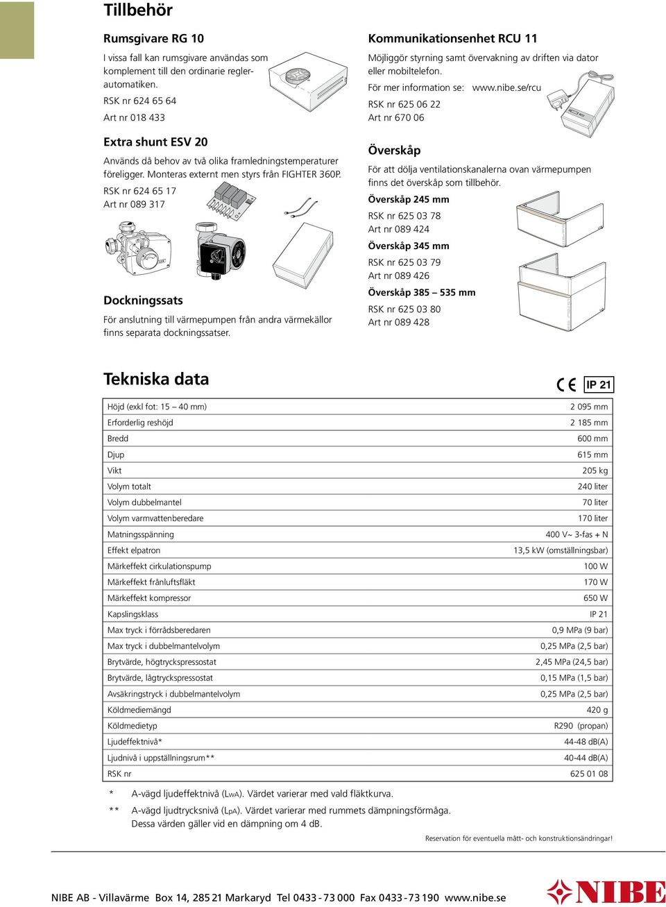 bar GRUNDFOS m(a) P,(W) m(a) P,(W) HEJSAN DK HEJSAN DK Tillbehör Rumsgivare RG I vissa fall kan rumsgivare användas som komplement till den ordinarie reglerautomatiken.