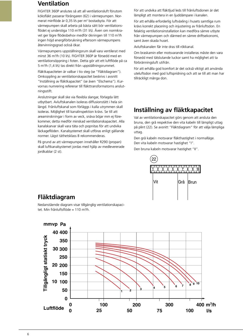 Även om normkravet ger lägre flödesbehov medför ökningen till m /h ingen höjd energi för brukning eftersom värmepumpens återvinnings grad också ökar.