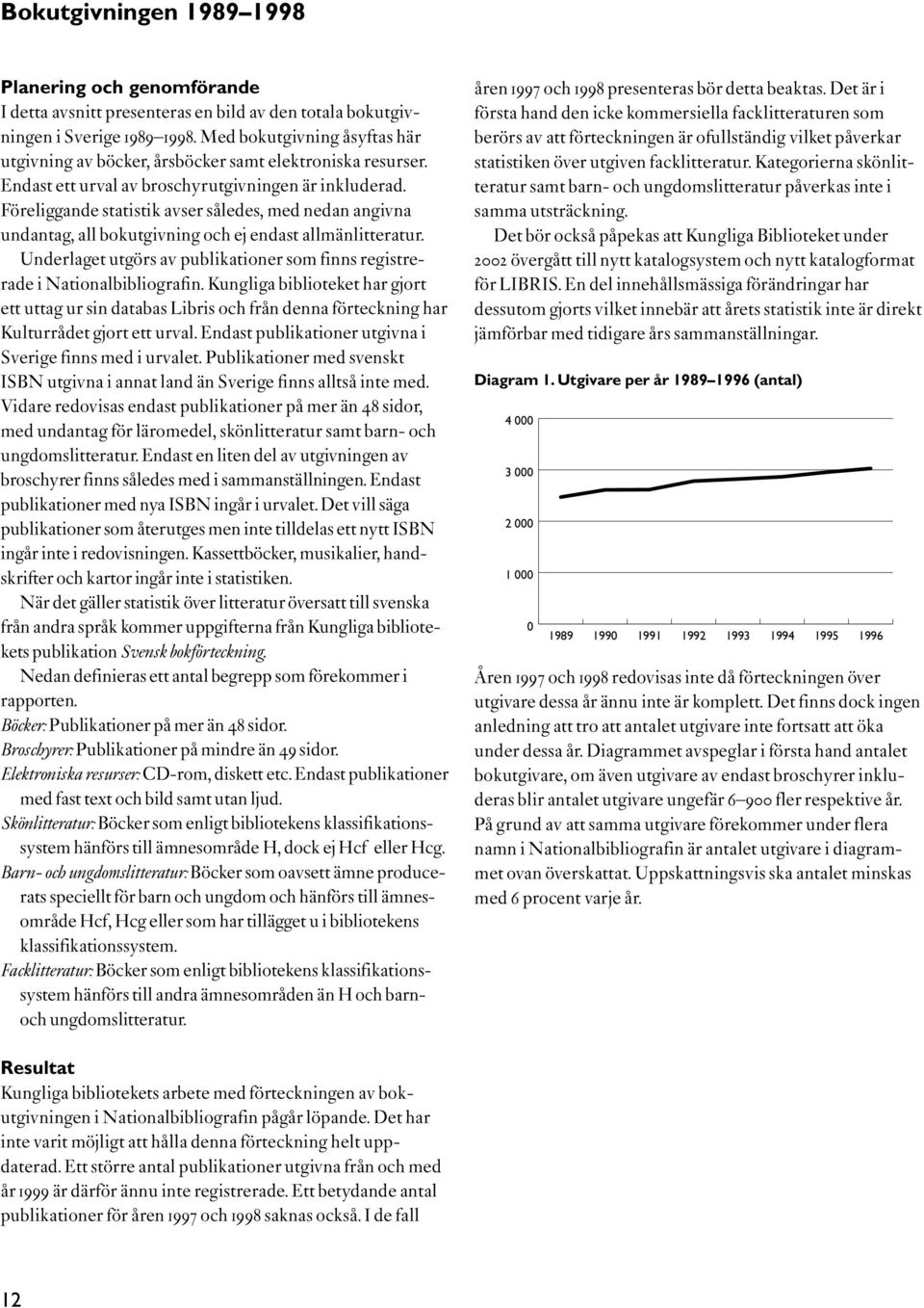 Föreliggande statistik avser således, med nedan angivna undantag, all bokutgivning och ej endast allmänlitteratur. Underlaget utgörs av publikationer som finns registrerade i Nationalbibliografin.