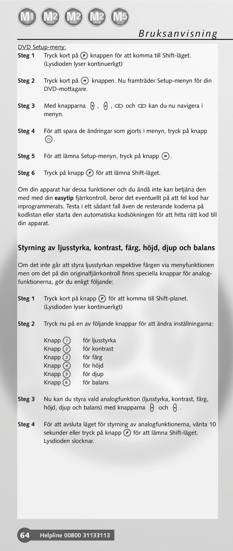 Steg 6 Tryck på knapp för att lämna Shift-läget.