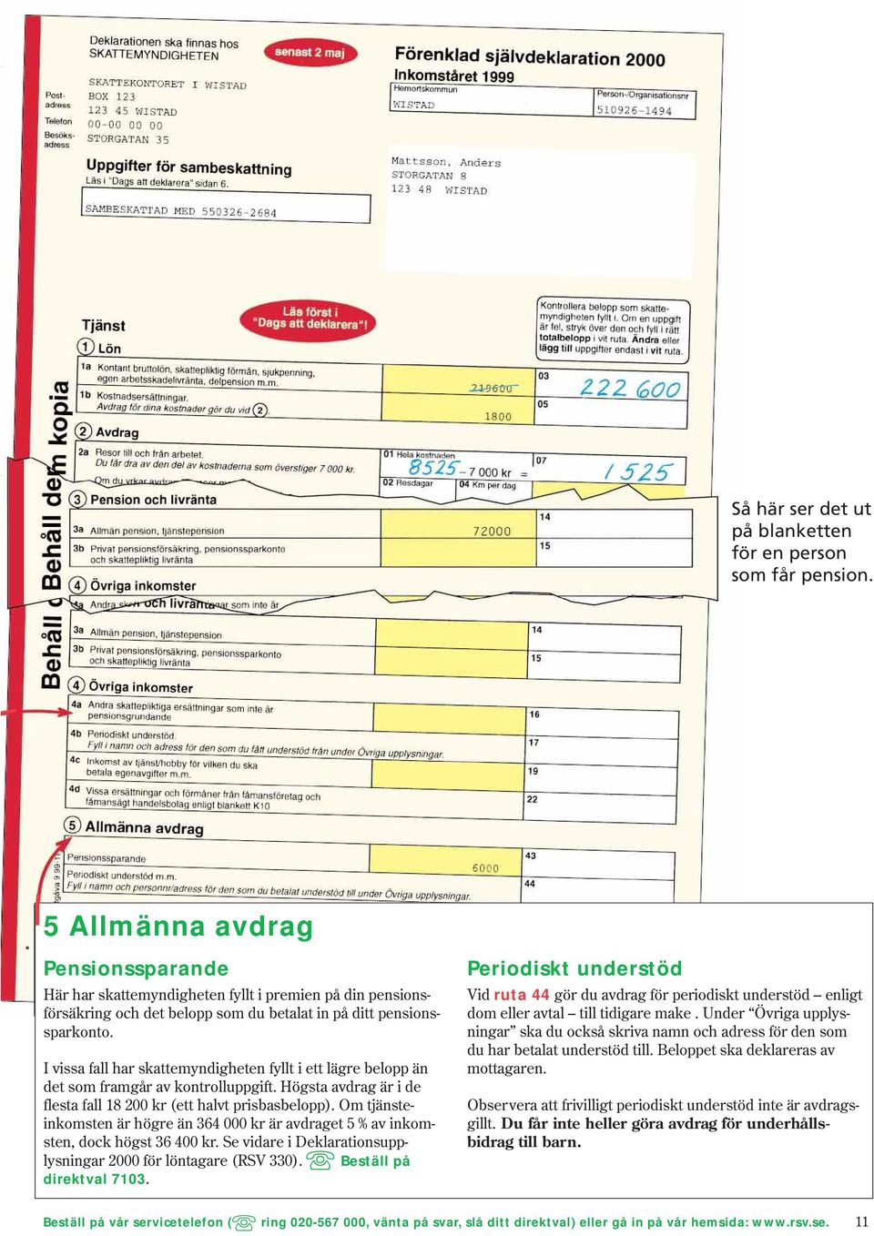 I vissa fall har skattemyndigheten fyllt i ett lägre belopp än det som framgår av kontrolluppgift. Högsta avdrag är i de flesta fall 18 200 kr (ett halvt prisbasbelopp).