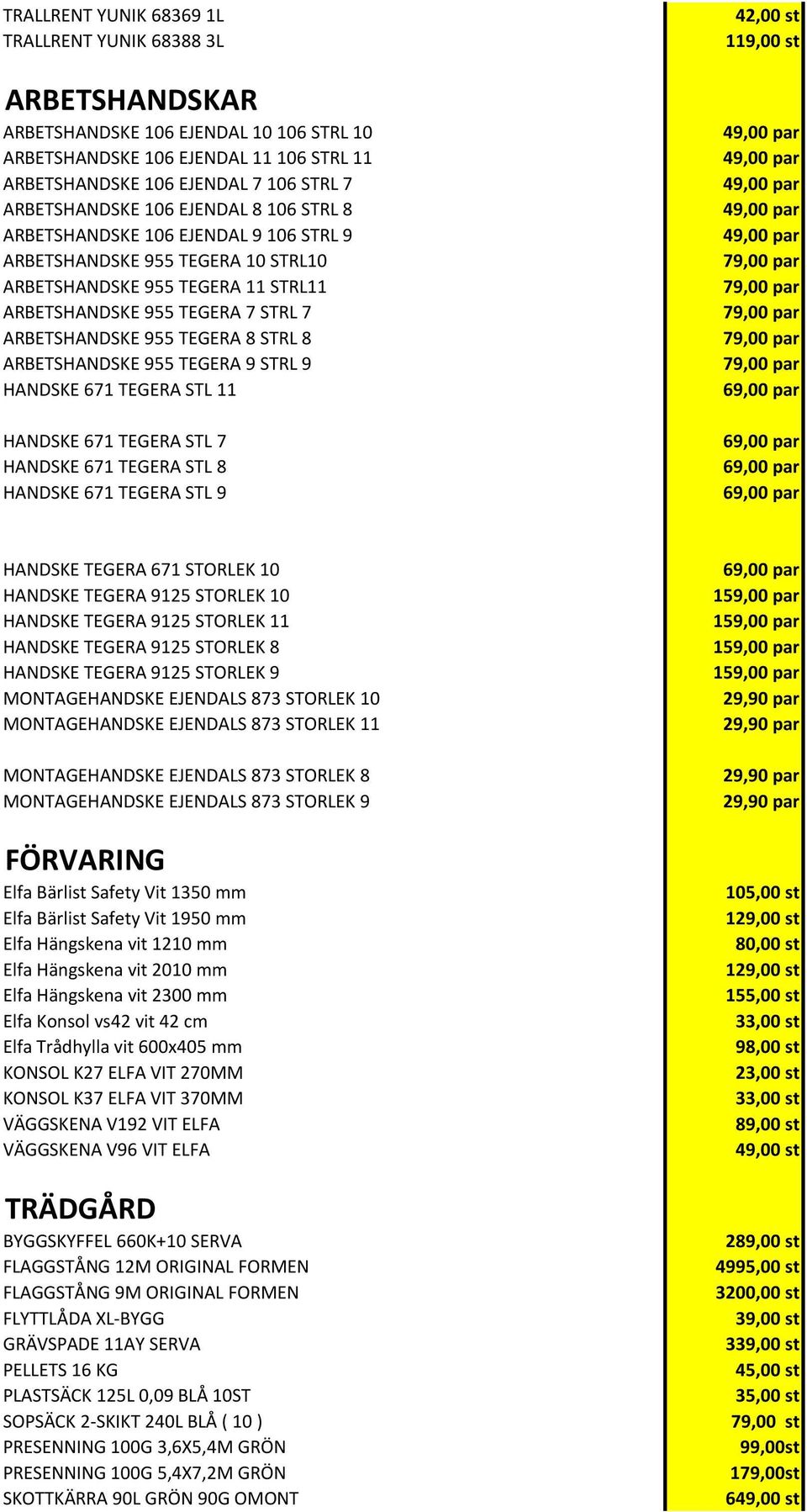 8 ARBETSHANDSKE 955 TEGERA 9 STRL 9 HANDSKE 671 TEGERA STL 11 HANDSKE 671 TEGERA STL 7 HANDSKE 671 TEGERA STL 8 HANDSKE 671 TEGERA STL 9 42,00 st 119,00 st 49,00 par 49,00 par 49,00 par 49,00 par