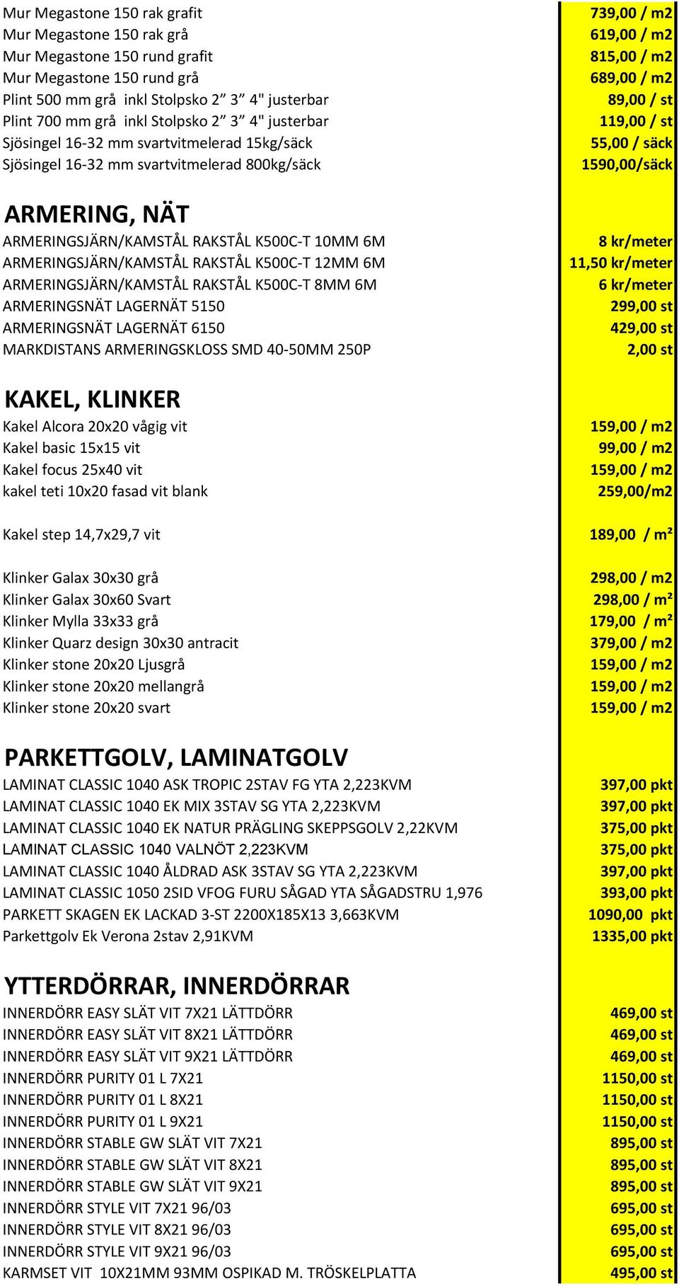 12MM 6M ARMERINGSJÄRN/KAMSTÅL RAKSTÅL K500C-T 8MM 6M ARMERINGSNÄT LAGERNÄT 5150 ARMERINGSNÄT LAGERNÄT 6150 MARKDISTANS ARMERINGSKLOSS SMD 40-50MM 250P KAKEL, KLINKER Kakel Alcora 20x20 vågig vit