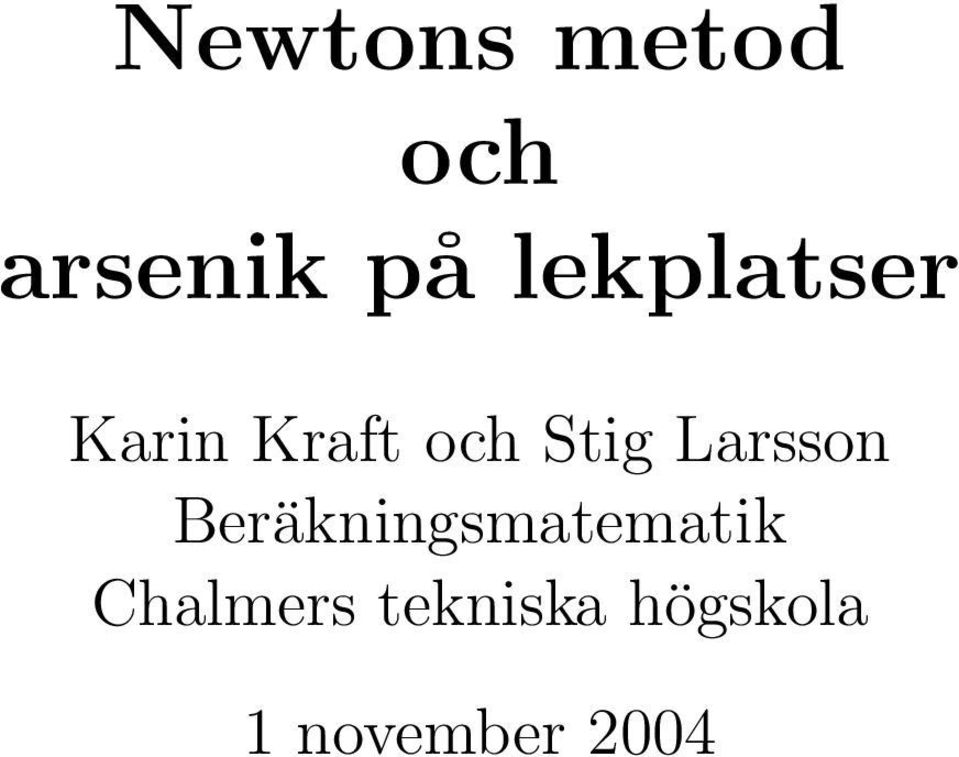 Larsson Beräkningsmatematik