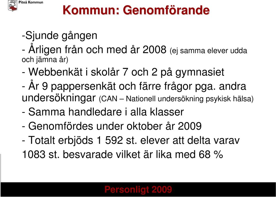 andra undersökningar (CAN Nationell undersökning psykisk hälsa) - Samma handledare i alla klasser -