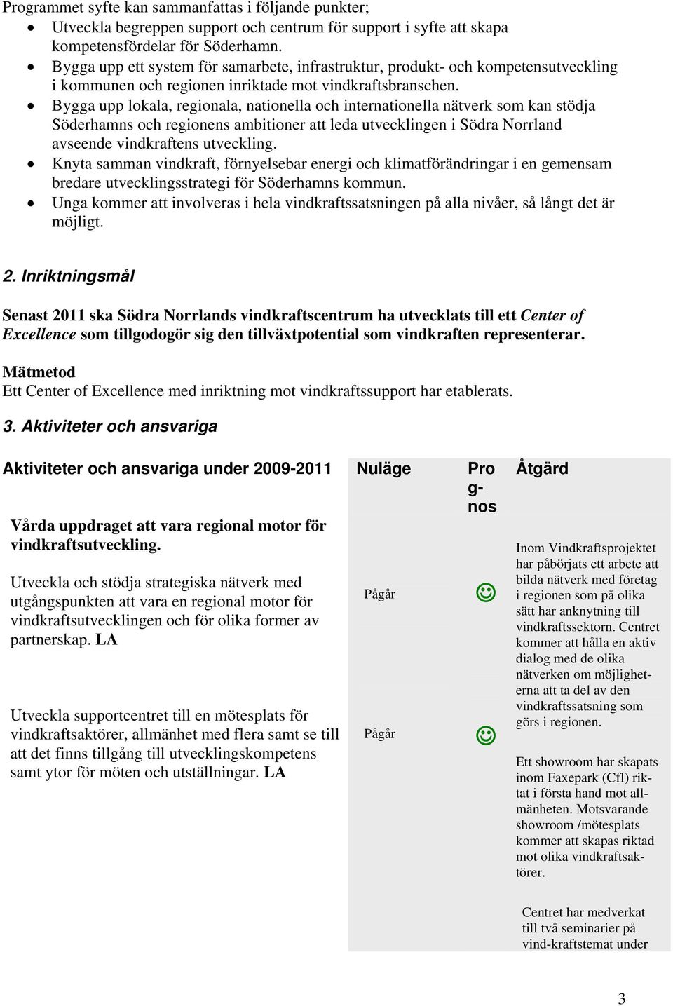 Bygga upp lokala, regionala, nationella och internationella nätverk som kan stödja Söderhamns och regionens ambitioner att leda utvecklingen i Södra Norrland avseende vindkraftens utveckling.