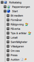 8.2 Skapa länk till en annan sida på webbplatsen 1. Skriv in den text som du vill ska utgöra länken. 2. Markera texten och klicka på 3.