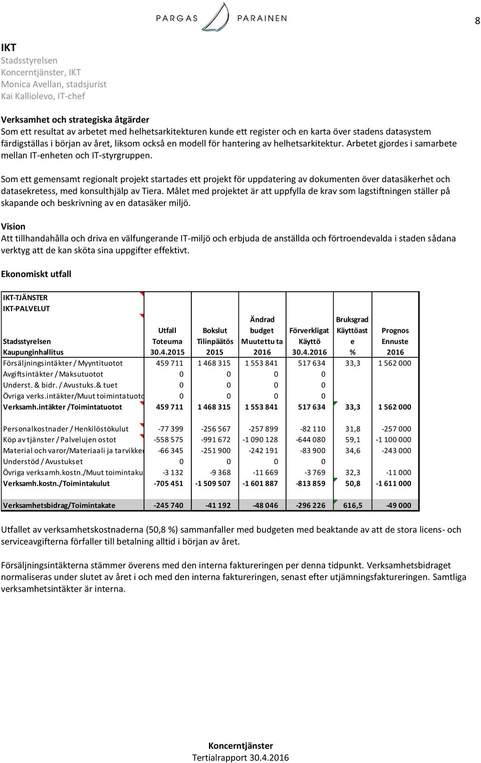 Som ett gemensamt regionalt projekt startades ett projekt för uppdatering av dokumenten över datasäkerhet och datasekretess, med konsulthjälp av Tiera.