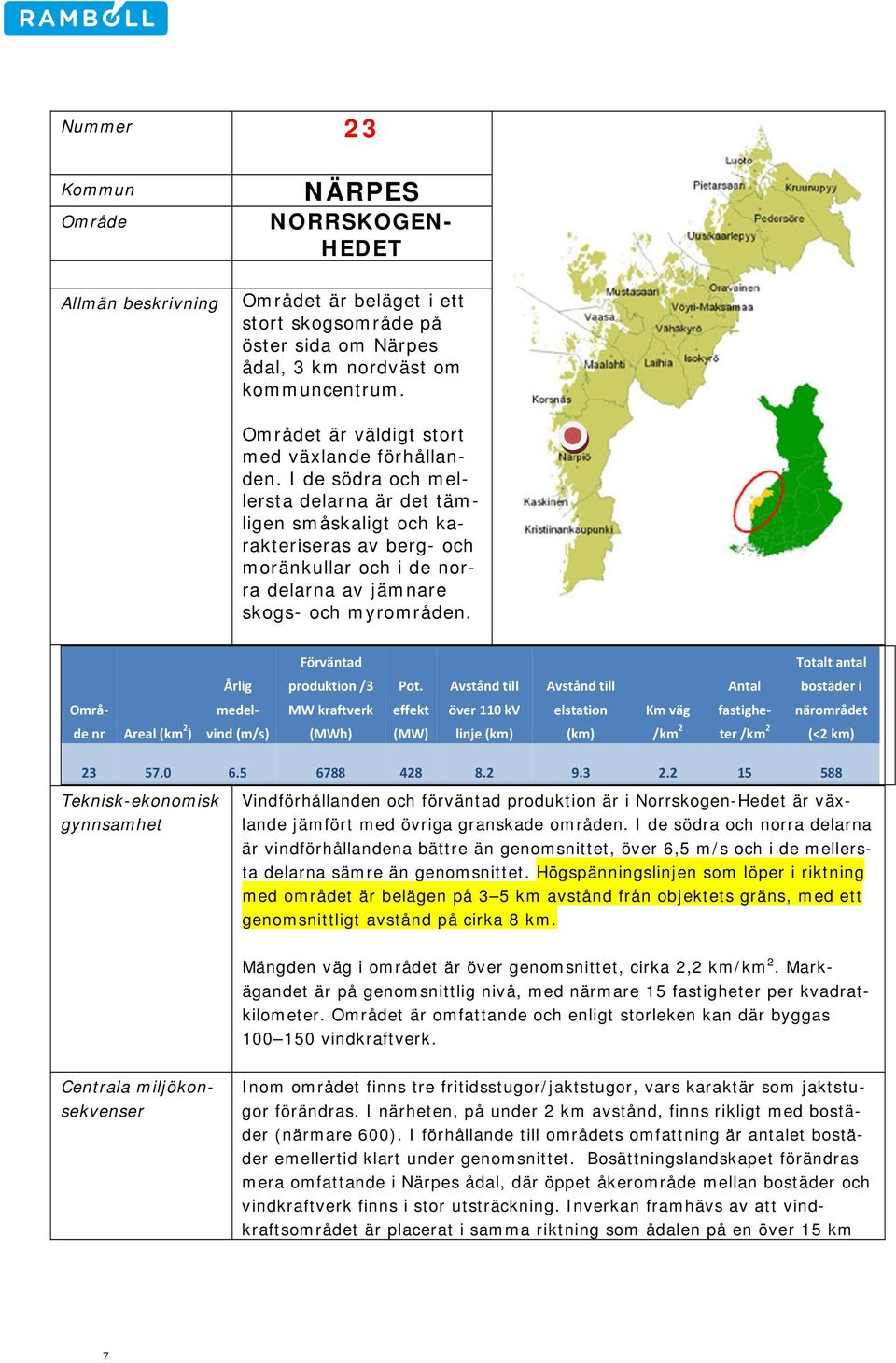 I de södra och mellersta delarna är det tämligen småskaligt och karakteriseras av berg- och moränkullar och i de norra delarna av jämnare skogs- och myrområden.