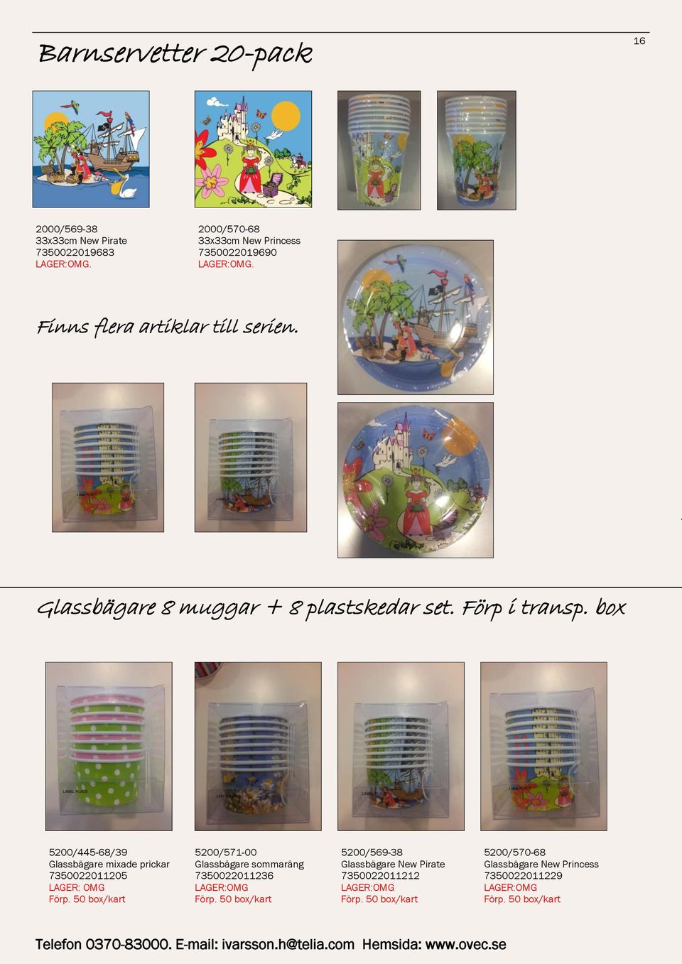 box 5200/445-68/39 Glassbägare mixade prickar 7350022011205 LAGER: OMG Förp.