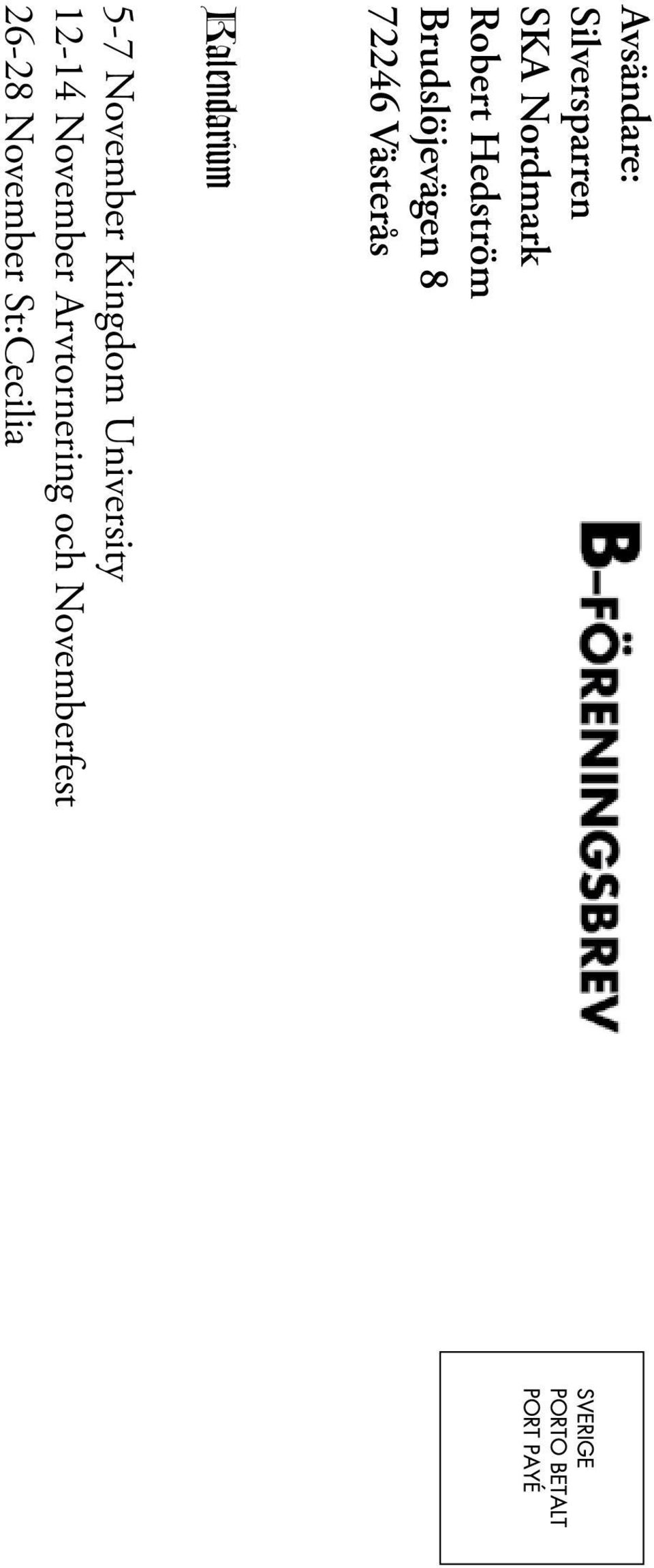 Kalendarium 5-7 November Kingdom University 12-14