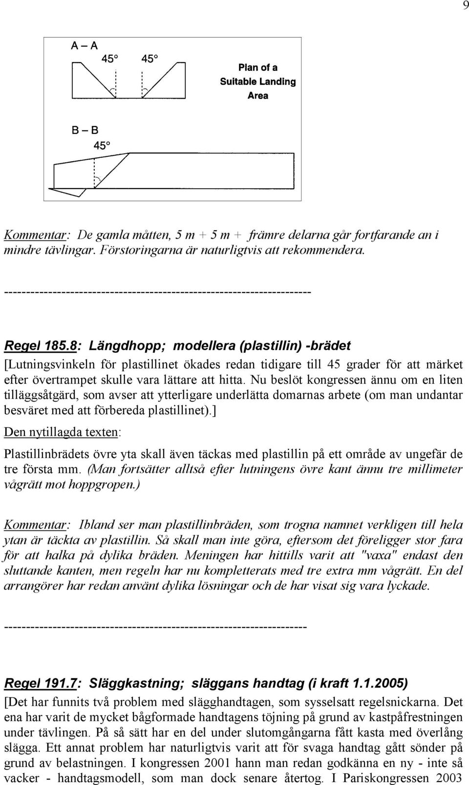 8: Längdhopp; modellera (plastillin) -brädet [Lutningsvinkeln för plastillinet ökades redan tidigare till 45 grader för att märket efter övertrampet skulle vara lättare att hitta.