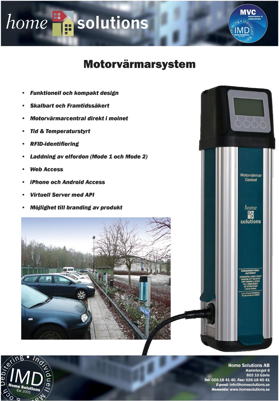 RFID-identifiering Laddning av elfordon (Mode 1 och Mode 2) Web Access